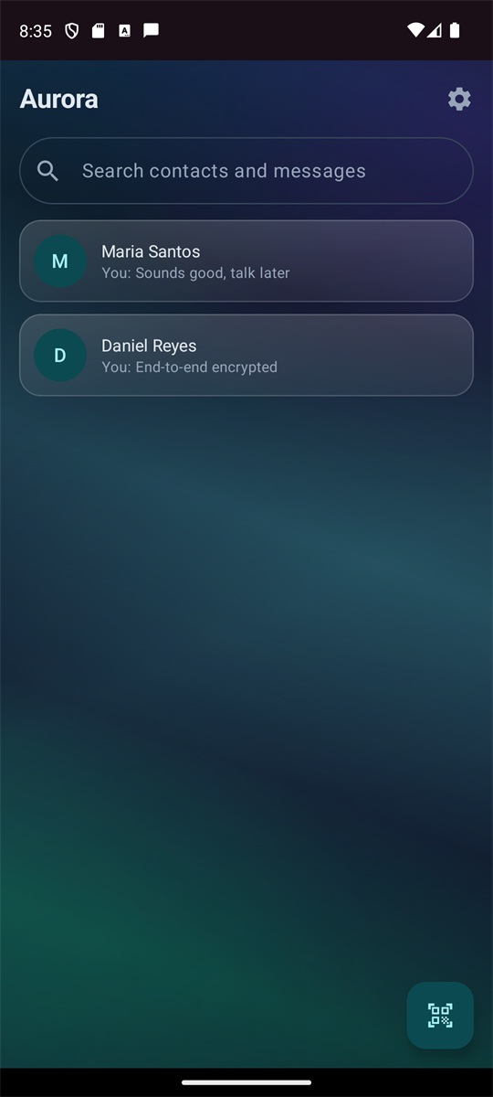 Aurora conversation list