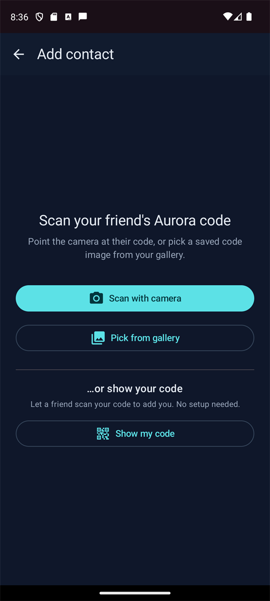 Add a contact by QR code